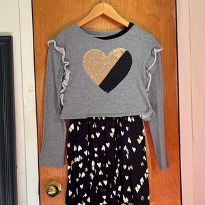 Epic Threads Gray and Gold Heart Top